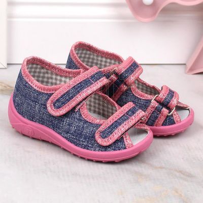 12. Hausschuhe Nazo Jr TEX4B in Marineblau und Rosa 