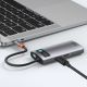 11. Baseus Metal Gleam 4in1 Multifunktions-HUB USB Typ C - USB Typ C Stromversorgung 100 W / HDMI 4K 30 Hz / 1x USB 3.2 Gen 1 / 1x USB 2.0 (CAHUB-CY0G)