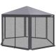 9. Sechseckiger Gartenpavillon 2x2x2x2,5 m mit Moskitonetz, Grau