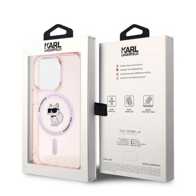 8. Karl Lagerfeld IML Choupette MagSafe Hülle für iPhone 14 Pro Max – Rosa