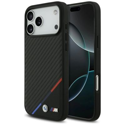 BMW M Carbon Tricolor Line MagSafe Case für iPhone 17 Pro Max - Schwarz