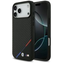 BMW M Carbon Tricolor Line MagSafe Case für iPhone 17 Pro Max - Schwarz