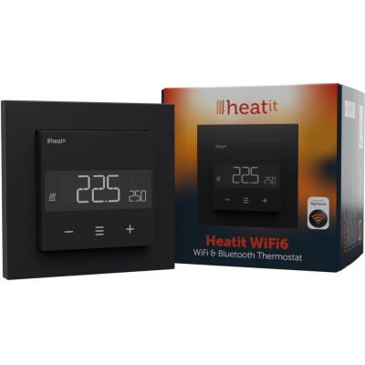 Heatit WiFi6 Schwarz Matt WLAN-Thermostat 3600W 16A