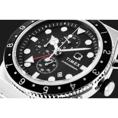 4. TIMEX Q Timex 3-Zeitzonen-Chronograph TW2V69800 Herrenuhr + Box
