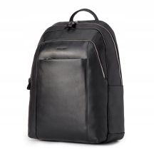 Puccini Royal Collection Herren-Lederrucksack für 15,6"-Laptops, Schwarz - LGD6323-1