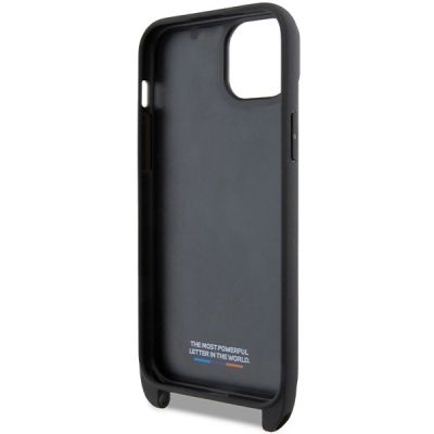 6. BMW M Edition Carbon Tricolor Lines & Strap Hülle für iPhone 15 / 14 / 13 – Schwarz