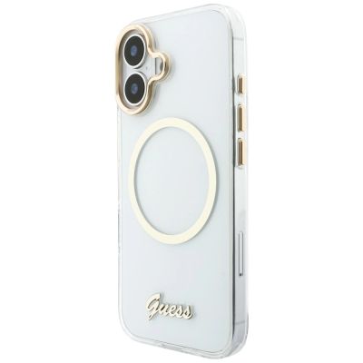 2. Guess IML Script Metal MagSafe Hülle für iPhone 17 - Transparent