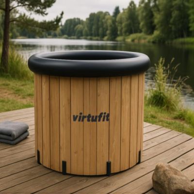 21. VIRTUFIT EISBAD XXL - 375 LITER - HOLZIMITAT - MIT ZUBEHÖR