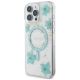 2. Guess Resin Flowers Glitter MagSafe iPhone 16 Pro Hülle - Transparent Grün