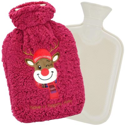 2. Weihnachts-Gummi-Wärmflasche 2L Rot