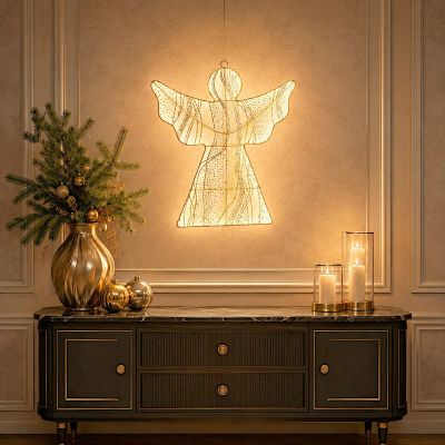 5. Dekorativer Engel zum Aufhängen, 48 cm, 236 LEDs