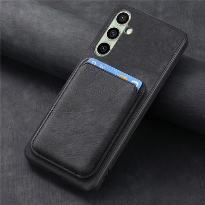 5. Samsung Galaxy A56 5G Schutzhülle aus Kunstleder mit abnehmbarem Kartenhalter, MagSafe-kompatibel – Schwarz