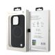 8. BMW Signature Leather Half Textured & Circle MagSafe Hülle für iPhone 16 Pro – Schwarz