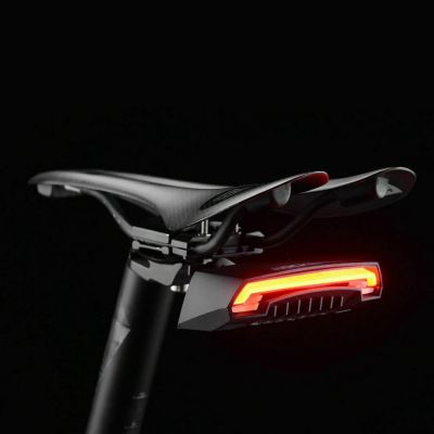 2. Rockbros LKWD-R1 Fahrrad-Rücklicht mit Laser und Fernbedienung + Micro-USB-Kabel - USB-A - Schwarz