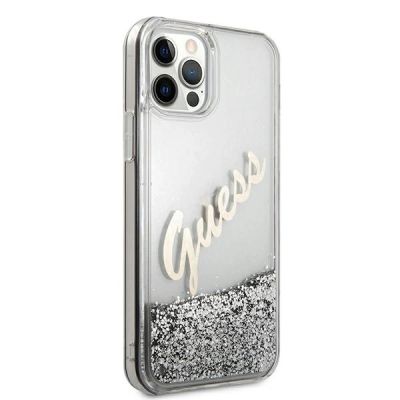 4. Guess GUHCP12LGLVSSI iPhone 12 Pro Max 6,7" Silber/Silber Hardcase Glitter Vintage Script