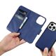 13. iCarer Wallet Case 2in1 Cover iPhone 14 Pro Max Leder Flip Case Anti-RFID blau (WMI14220728-BU)