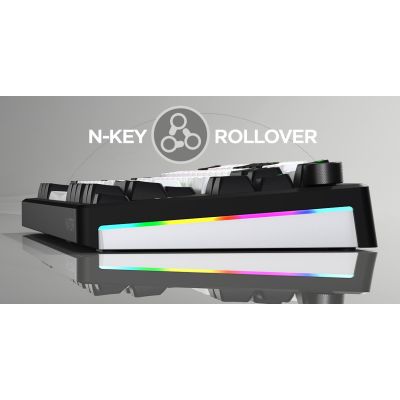 22. HATOR Skyfall 80 MAG ULTIMA 8K kabellose Gaming-Tastatur USB + RF + Bluetooth QWERTZ US-Englisch Schwarz, Weiß