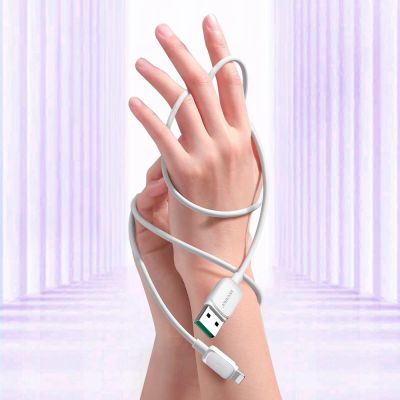 10. Joyroom Multi-Color Series A14 Lightning / USB-A 2,4A 1,2 m Kabel - Weiß