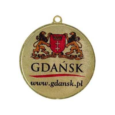 4. Goldmedaille mit Platz für ein 25-mm-Emblem – Stahlmedaille mit Luxor-Jet-Druck