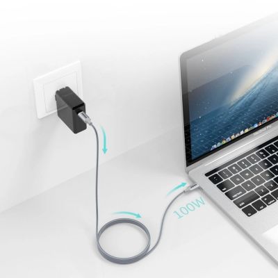 7. Choetech XCC-1002-GY USB-C – USB-C PD QC-Kabel 100 W 5 A 480 Mbit/s 1,8 m – Grau