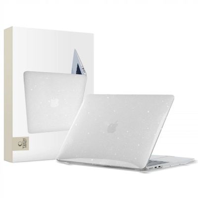 Tech-Protect SmartShell Hülle für MacBook Air 13" M2 / M3 / 2022-2024 - transparent und glitzernd