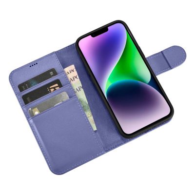 9. iCarer Wallet Case 2in1 Cover iPhone 14 Plus Anti-RFID Leder Flip Case Hellviolett (WMI14220727-LP)