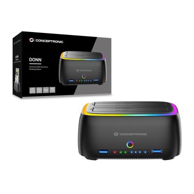 5. Conceptronic DONN36B Festplatten-Dockingstation USB 3.2 Gen 1 (3.1 Gen 1) Typ-C Schwarz