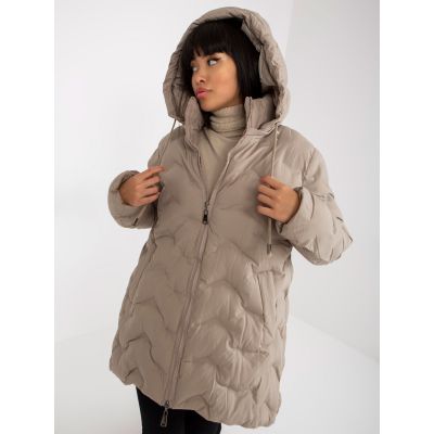 4. Beige Daunen-Winterjacke mit Kapuze (NM-KR-P22-6632-62.00P)