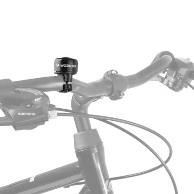 2. Wozinsky WDR-B1 Fahrradklingel für Fahrräder und Roller, mechanisch, Aluminium – Schwarz