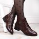 9. Filippo W PAW478B Stiefeletten aus braunem Lackleder mit isolierter Krokodilleder