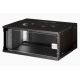 19" 4HE Wand-Netzwerkschrank, SOHO PRO 240 x 540 x 400 mm, Glastür, schwarz, unmontiert, 60 kg