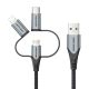 5. Vention USB-A 3-in-1 Micro-B USB-C Lightning-Kabel 1 m Grau