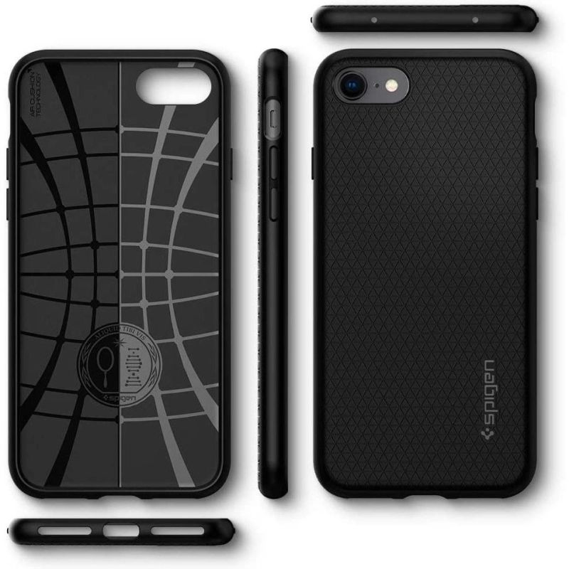 8. Spigen Liquid Air Hülle für iPhone 7 / 8 / SE 2020 / SE 2022 – Schwarz