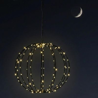 10. Solar-Hängelampe, Kugel, 30 cm, 120 LEDs, warmweiß
