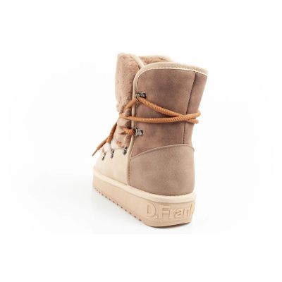 14. D.Franklin Damen Winter Schneestiefel, modisches Fellfutter, braun beige hoch