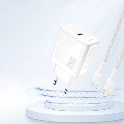 3. Dudao A27 25W GaN USB-C Wandladegerät - Weiß