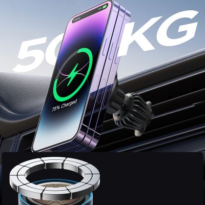 10. Joyroom Magnetische Autohalterung mit kabellosem Ladegerät 15W für Lüftungsschlitze Schwarz (JR-ZS240 Pro)