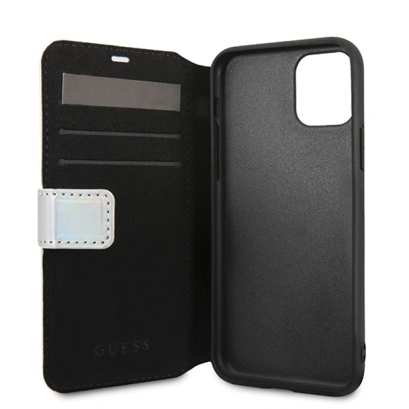 7. Guess, GUFLBKN65BLD iPhone 11 Pro Max Silber/Silberbuch schillernd