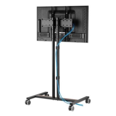 6. Mobiler TV-Ständer für 34-55 Zoll, bis 35 kg, höhenverstellbarer Boden