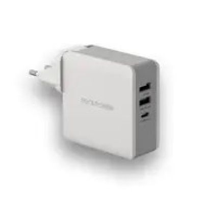 6. RealPower DeskCharge-65 Reise-Universal-Netzteil, grau, intern