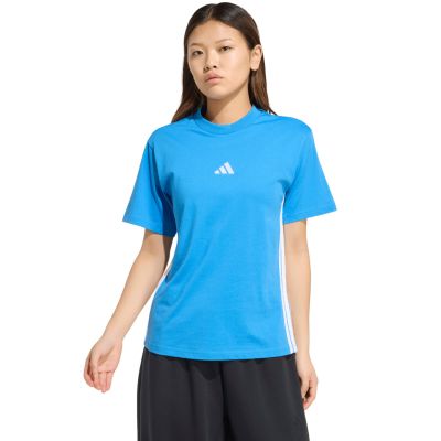 adidas Essentials 3-Streifen Baumwoll-T-Shirt für Damen, Hellblau KC5197