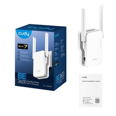 5. Cudy RE3600 Mesh-WLAN-System Dualband (2,4 GHz/5 GHz) Wi-Fi 7 (802.11be) Weiß 1 Outdoor