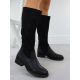 4. Schwarze Damen-Ankle-Boots aus Leder mit isolierter Sohle, Rieker 9551