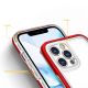 4. Klare 3-in-1-Hülle für iPhone 12 Pro Rahmen-Gel-Cover rot