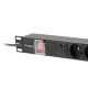 4. LANBERG Rack-Stromverteilerleiste 19" (1 HE, 16 A, 6 x 230 V PL, 2 m, Schwarz) PDU-06E-0200-BK