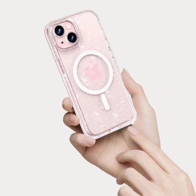 3. Tech-Protect FlexAir Hybrid MagSafe Hülle für iPhone 15 – transparent und glitzernd