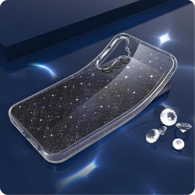 2. Tech-Protect FlexAir-Hülle für Samsung Galaxy S25 – transparent und glitzernd