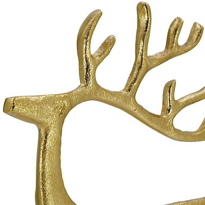 3. Dekoratives Metall-Rentier 21x40cm Gold