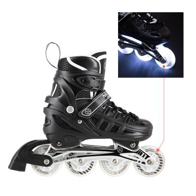 7. Nils Extreme NH10905 4-in-1 Inlineskates mit austauschbarer Hockeykufe, schwarzer LED, Größe M (35-38)