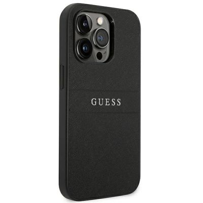 4. Guess Saffiano Strap Case für iPhone 14 Pro - Schwarz